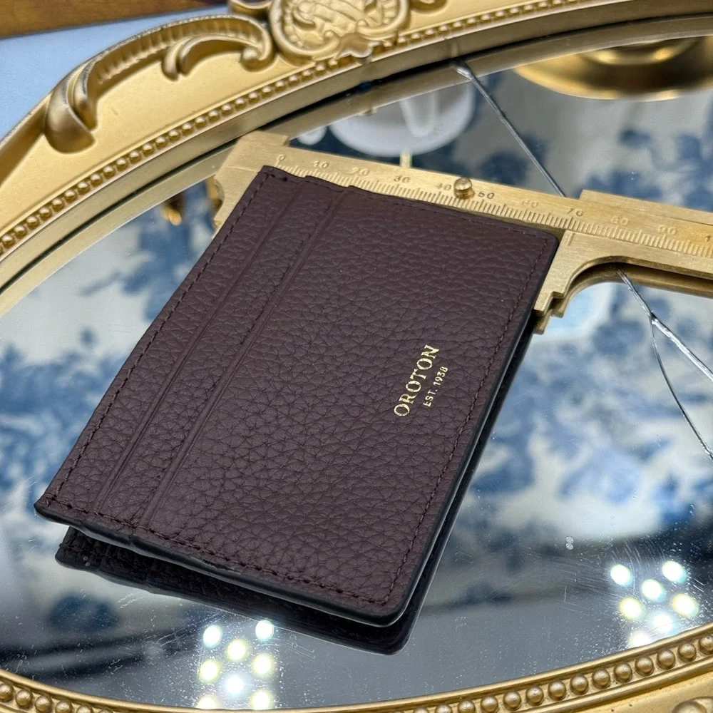 🆕 OROTON 🧿 NWOT Margot Card Sleeve, Brown Bear Leather Cardholder